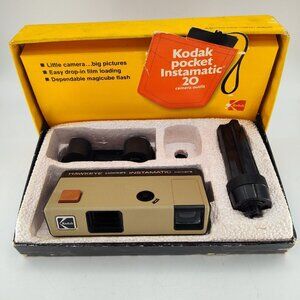 Vintage Kodak Hawkeye Pocket Instamatic Camera w/ Box Film & Accessories